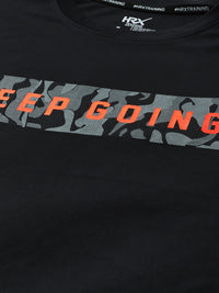 Thumbnail for HRX By Hrithik Roshan Training Men Jet Black Rapid-Dry Typography Tshirts - Distacart