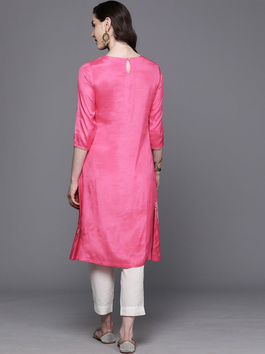 Biba Ethnic Motifs Printed Layered Fusion Kurta - Distacart