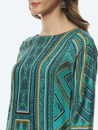 Thumbnail for Biba Women Green & Black Printed Straight Kurta - Distacart