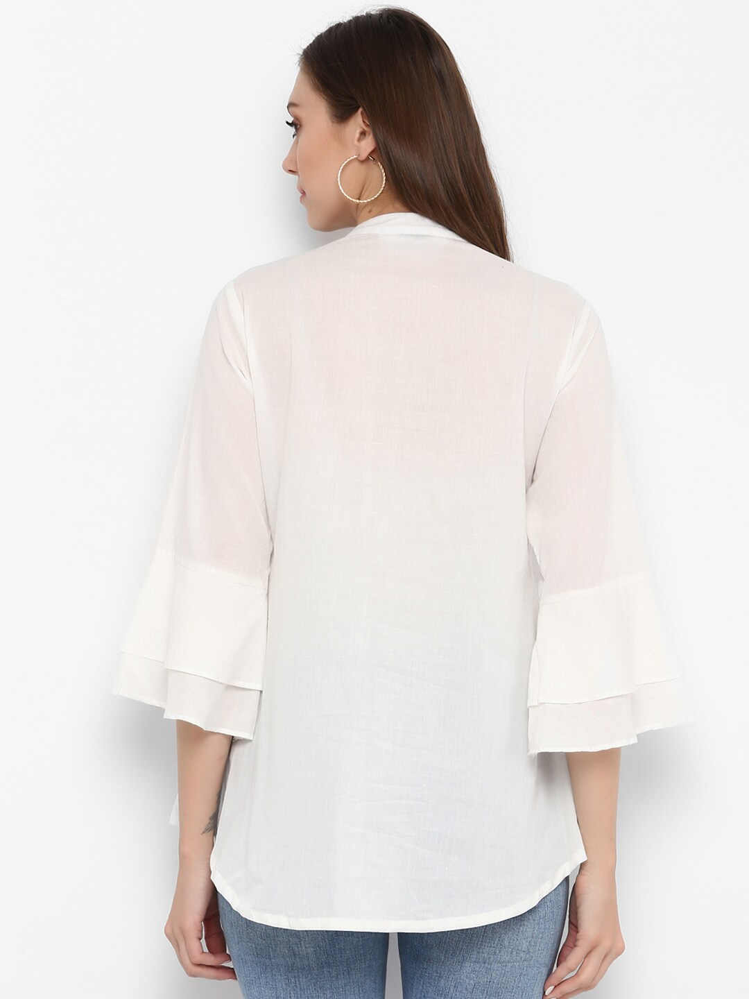 Wahe-NOOR Women's White Printed Top - Distacart