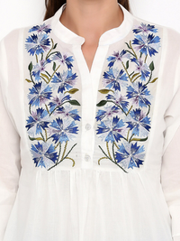 Thumbnail for Wahe-NOOR Women's White Printed Top - Distacart