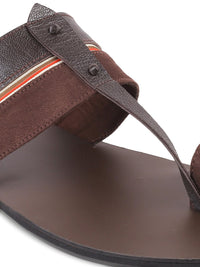 Thumbnail for Mochi Men Brown Ethnic Leather Comfort Sandals - Distacart