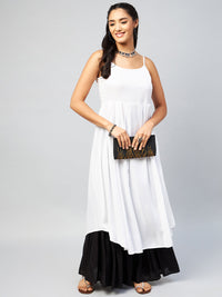 Thumbnail for InWeave Women's Solid White Strappy Kurta - Distacart