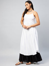 Thumbnail for InWeave Women's Solid White Strappy Kurta - Distacart