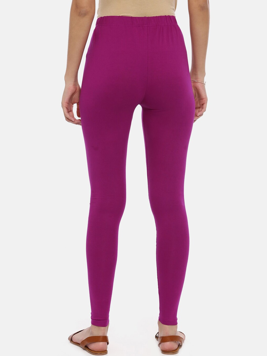 Souchii Purple Solid Slim-Fit Ankle-Length Leggings - Distacart