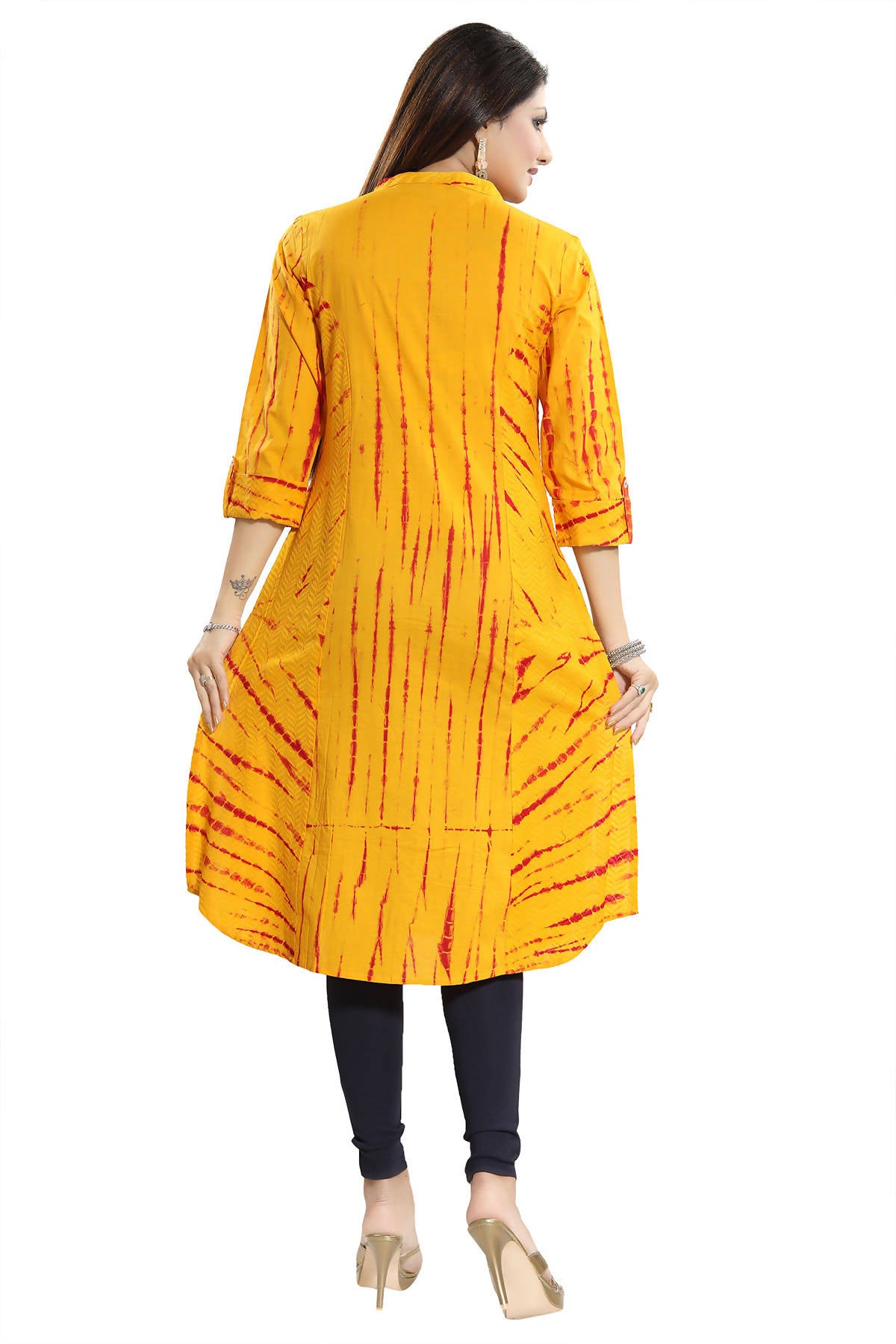Snehal Creations Yellow Cotton Chikan Embroidery Tunic - Distacart