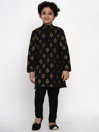 Thumbnail for NOZ2TOZ Black Kurta Pyjama Set for Boys - Distacart