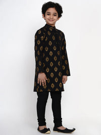Thumbnail for NOZ2TOZ Black Kurta Pyjama Set for Boys - Distacart