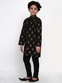 Thumbnail for NOZ2TOZ Black Kurta Pyjama Set for Boys - Distacart