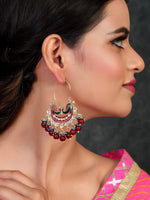 Thumbnail for Shoshaa Women Maroon Contemporary Chandbalis Earrings - Distacart