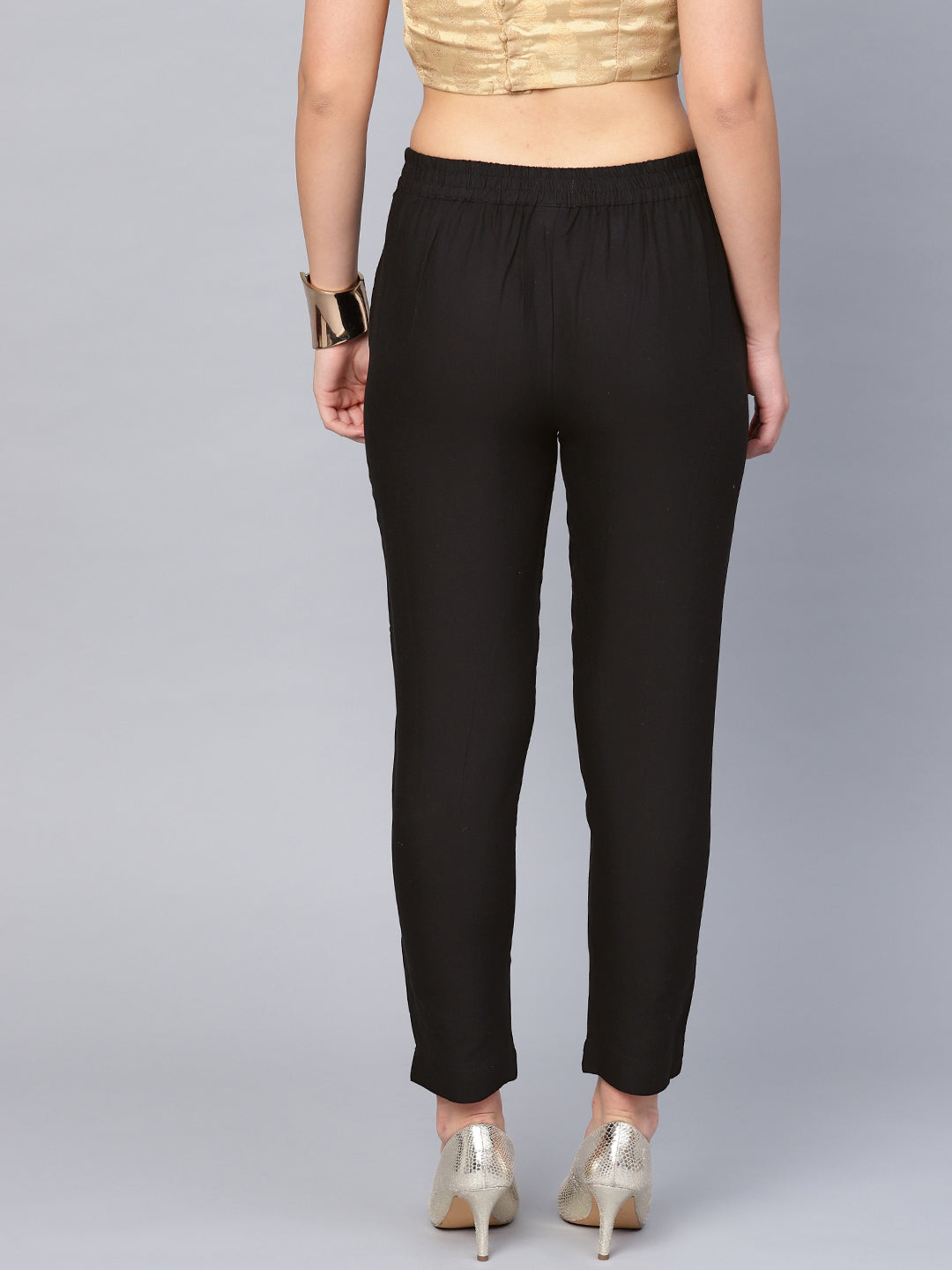 Juniper Women Black Cotton Flex Solid Slim Fit Pant/Slim Pant - Distacart