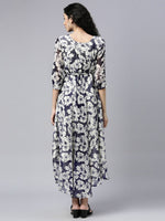 Thumbnail for Souchii White Floral Layered Chiffon Empire Midi Dress - Distacart
