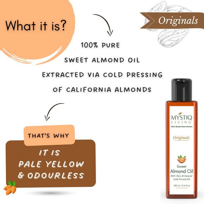 Mystiq Living Originals Sweet Almond Oil - Distacart
