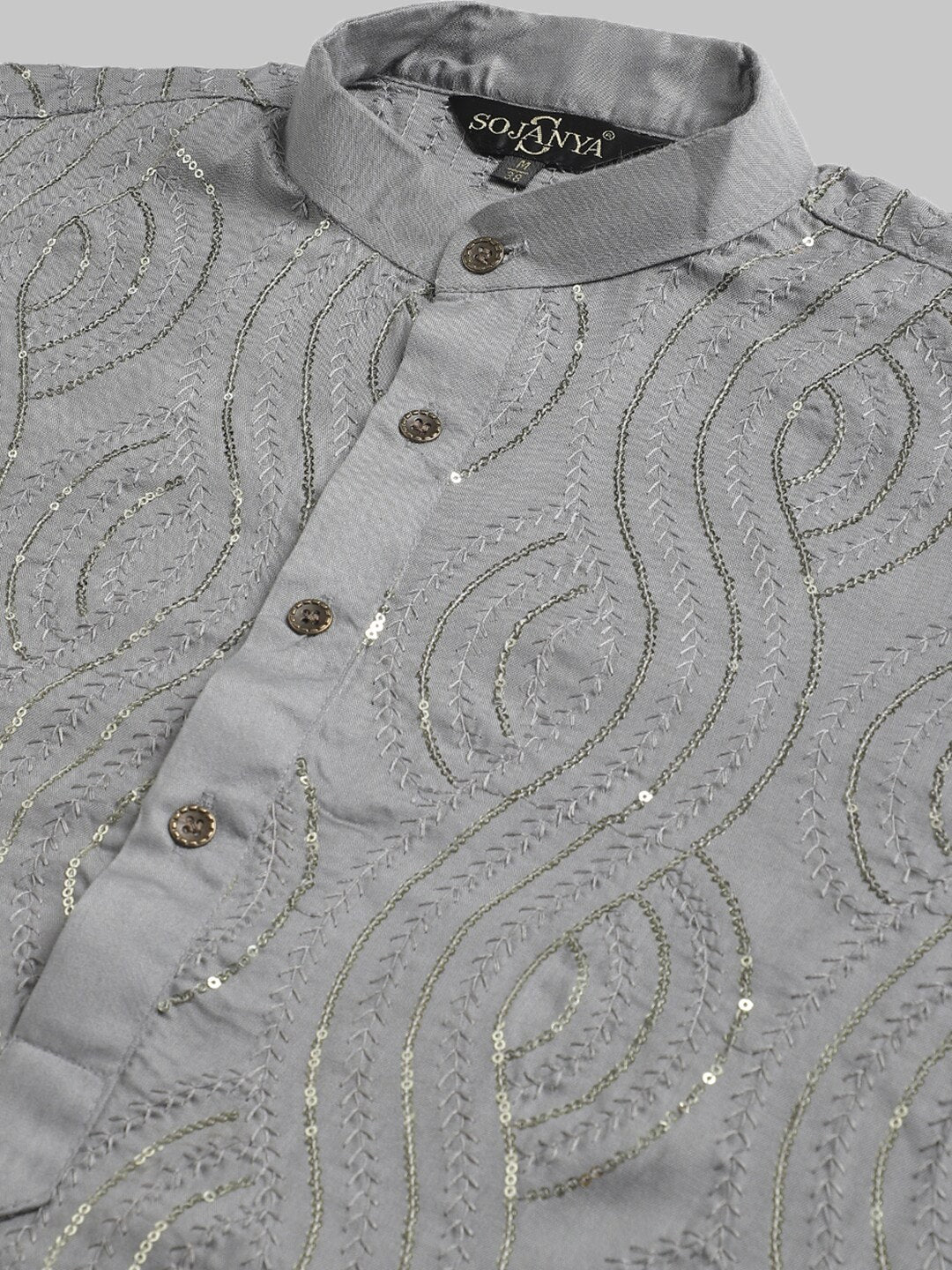 Sojanya Ethnic Motif Embroidered Sequined Work Pure Cotton Kurta - Distacart