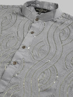 Thumbnail for Sojanya Ethnic Motif Embroidered Sequined Work Pure Cotton Kurta - Distacart