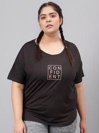 Thumbnail for MKH Plus Size Typography Printed Relaxed Fit Dri-FIT Sports T-shirt - Distacart