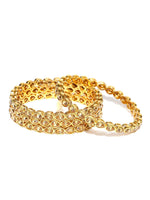 Thumbnail for Gold-Plated Alloy Golden Colour Kundan Bangle - The Pari - Distacart