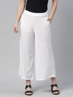 Thumbnail for Souchii White Knitted Ethnic Palazzos - Distacart