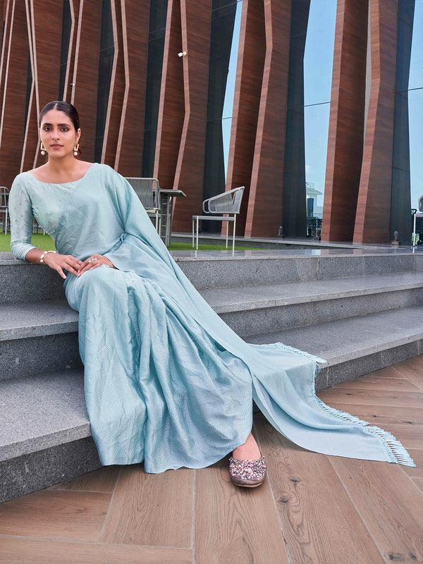 Tikhi Imli Geometric Printed Saree With Tassels - Distacart