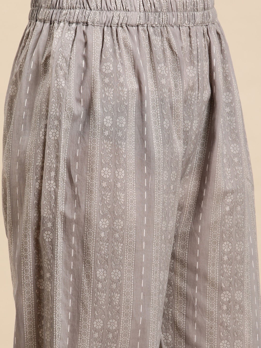 Sangria Women Floral Printed Empire Pure Cotton Kurta with Trousers & With Dupatta - Distacart