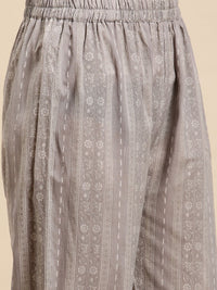 Thumbnail for Sangria Women Floral Printed Empire Pure Cotton Kurta with Trousers & With Dupatta - Distacart