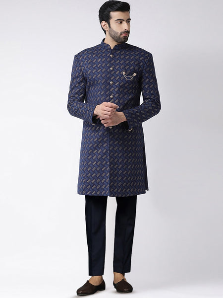 KISAH Self-Design Cotton Sherwani Set - Distacart