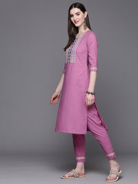 Thumbnail for Biba Women Cotton Yoke Design Regular Kurta with Trousers & Dupatta - Distacart