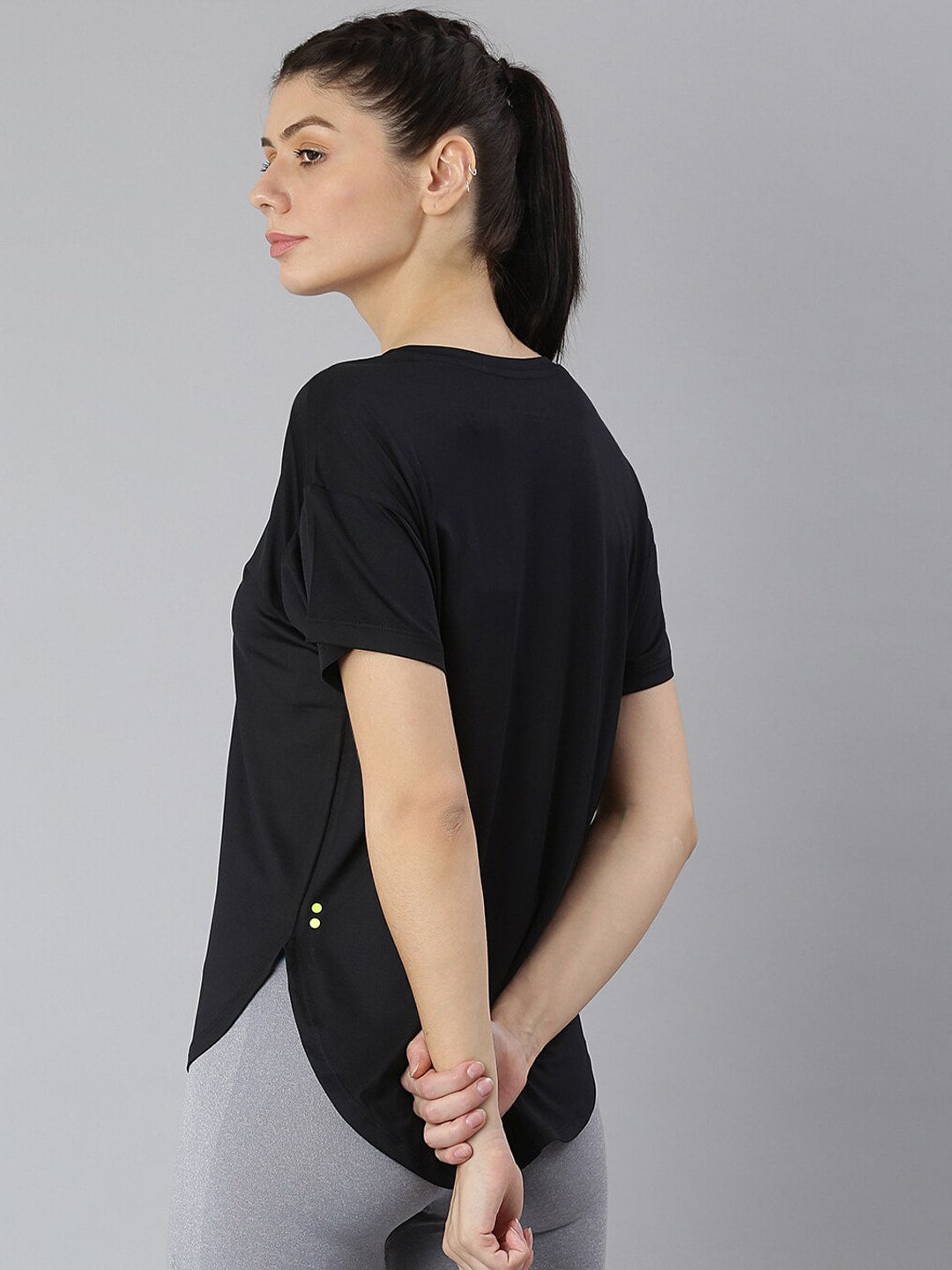 MKH Women Black Dri-FIT Sports T-shirt - Distacart