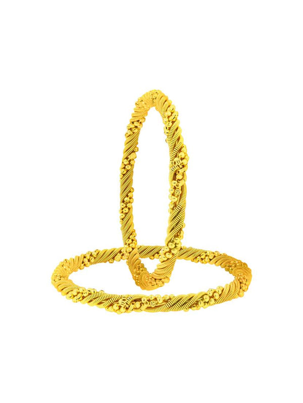 Gold-Plated Alloy Golden Wire Design Bangle Set - The Pari - Distacart