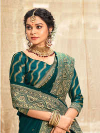 Thumbnail for Saree Mall Ethnic Motifs Woven Design Zari Sarees - Distacart