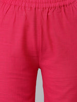 Thumbnail for Khushal K Women Pink Ethnic Motifs Printed Gotta Patti Kurta with Trousers & Dupatta - Distacart