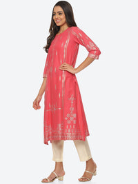 Thumbnail for Biba Women Ethnic Motifs Printed Mandarin Collar Kurta - Distacart