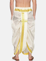 Thumbnail for Sethukrishna Men Cream-Coloured Solid Readymade Dhoti Pants - Distacart