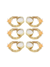 Thumbnail for Tied Ribbons Set Of 6 Multicoloured Decoartive Artificial Flower Tealight Candle Holder - Distacart