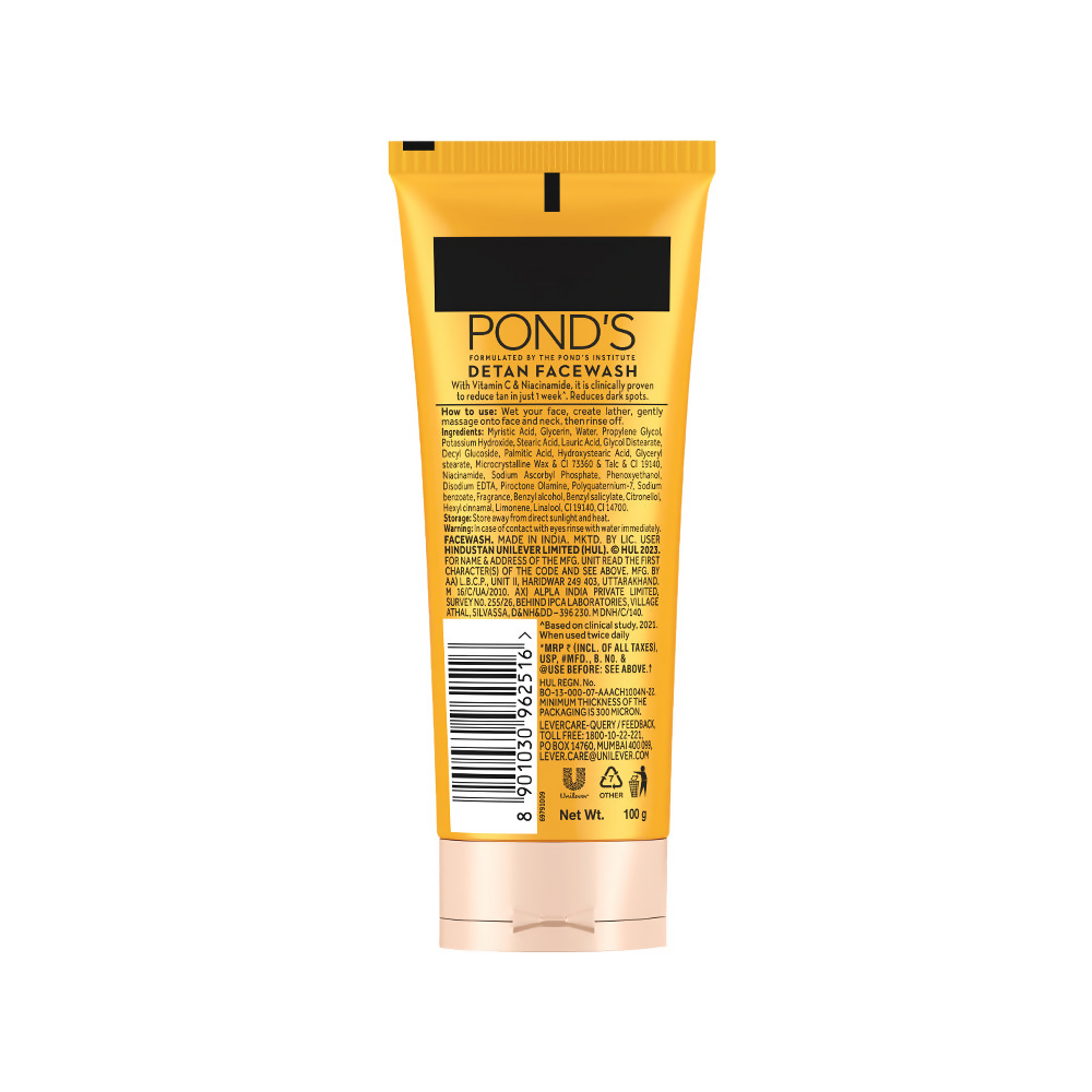 Ponds Detan Facewash with Vitamin C & Niacinamide - Distacart