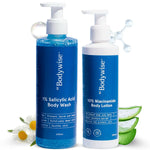 Thumbnail for BeBodywise 1% Salicylic Acid Body Wash and 10% Niacinamide Body Lotion - Distacart