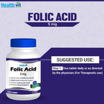 Thumbnail for Healthvit Folic Acid 5mg Tablets for Folic acid - Distacart