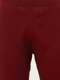Thumbnail for FIORRA Women's Maroon Poly Crepe Straight Kurta Pant With Dupatta - Distacart