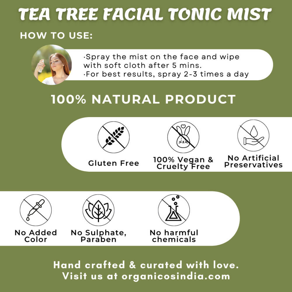 Organicos Tea Tree Facial Tonic Mist - Distacart