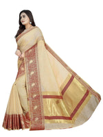 Thumbnail for Vamika Banarasi Jaquard Cream Weaving Saree