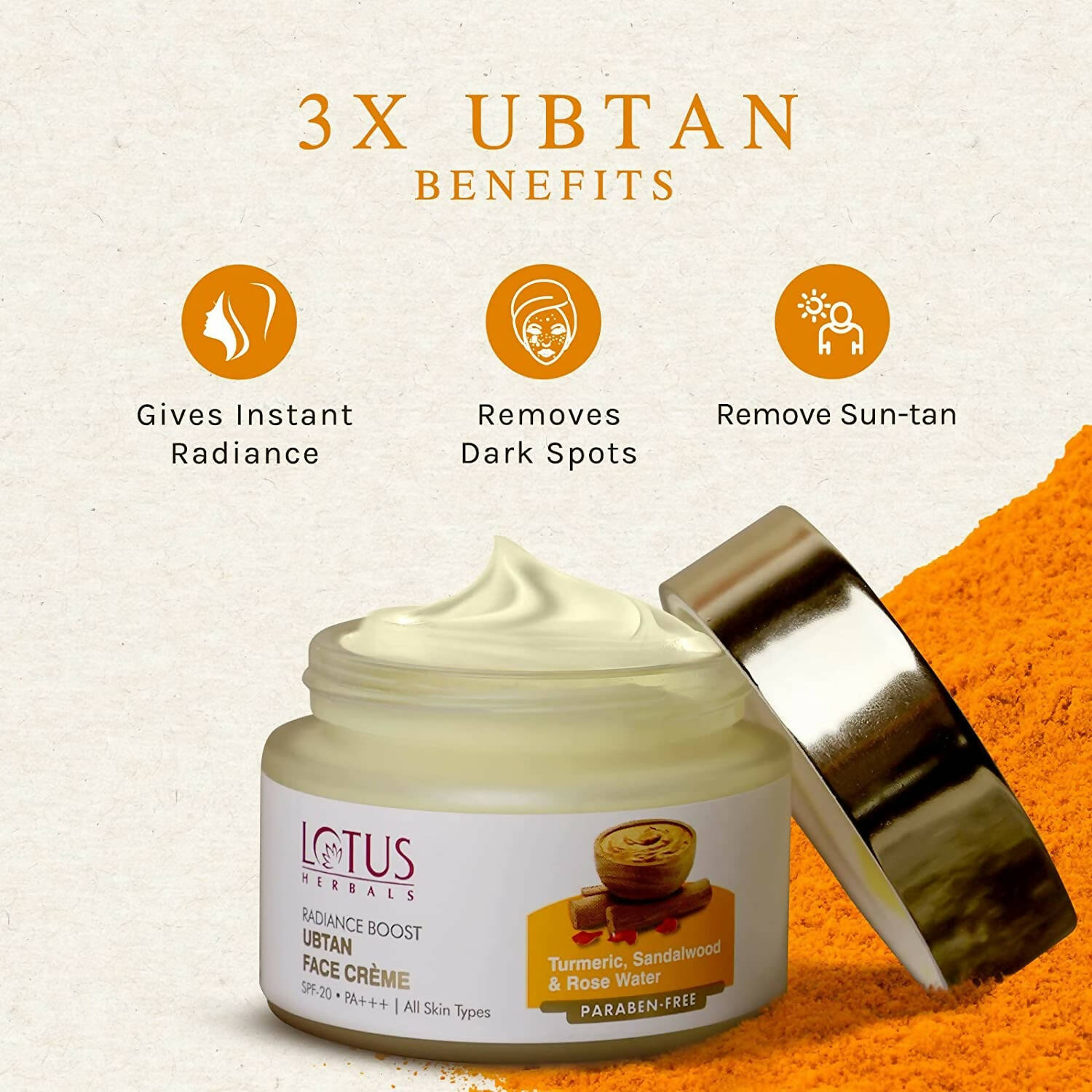 Lotus Herbals Radiance Boost Ubtan Face Cream - Distacart