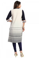 Thumbnail for Snehal Creations Curiously Contemporary Cream Cotton Tunic With Print Design - Distacart