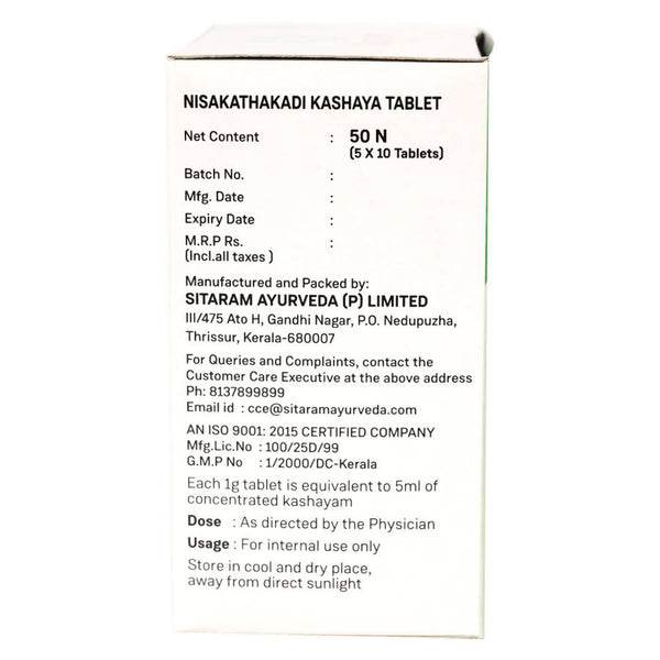 Sitaram Ayurveda Nisakathakadi Kashaya Tablet