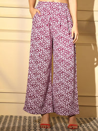 Thumbnail for Pink Crepe Digital Printed Top With Matching Trouser - Shivani - Distacart