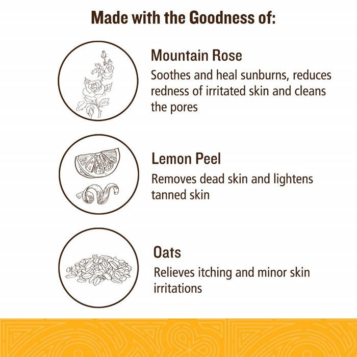 Soultree Detan Face Pack – Mountain Rose, Lemon Peel & Oatmeal Key Ingredients