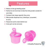 Thumbnail for Safe-O-Kid Bpa Free Portable Milk Powderfood Storage Box For Baby, Pink - Distacart