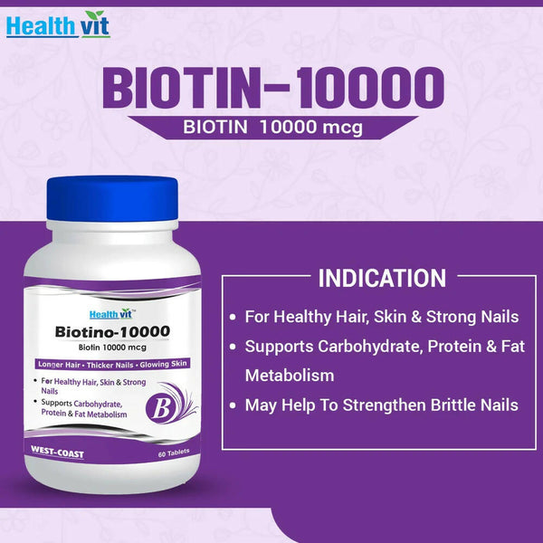 Healthvit Biotino-10000 Tablets - Distacart
