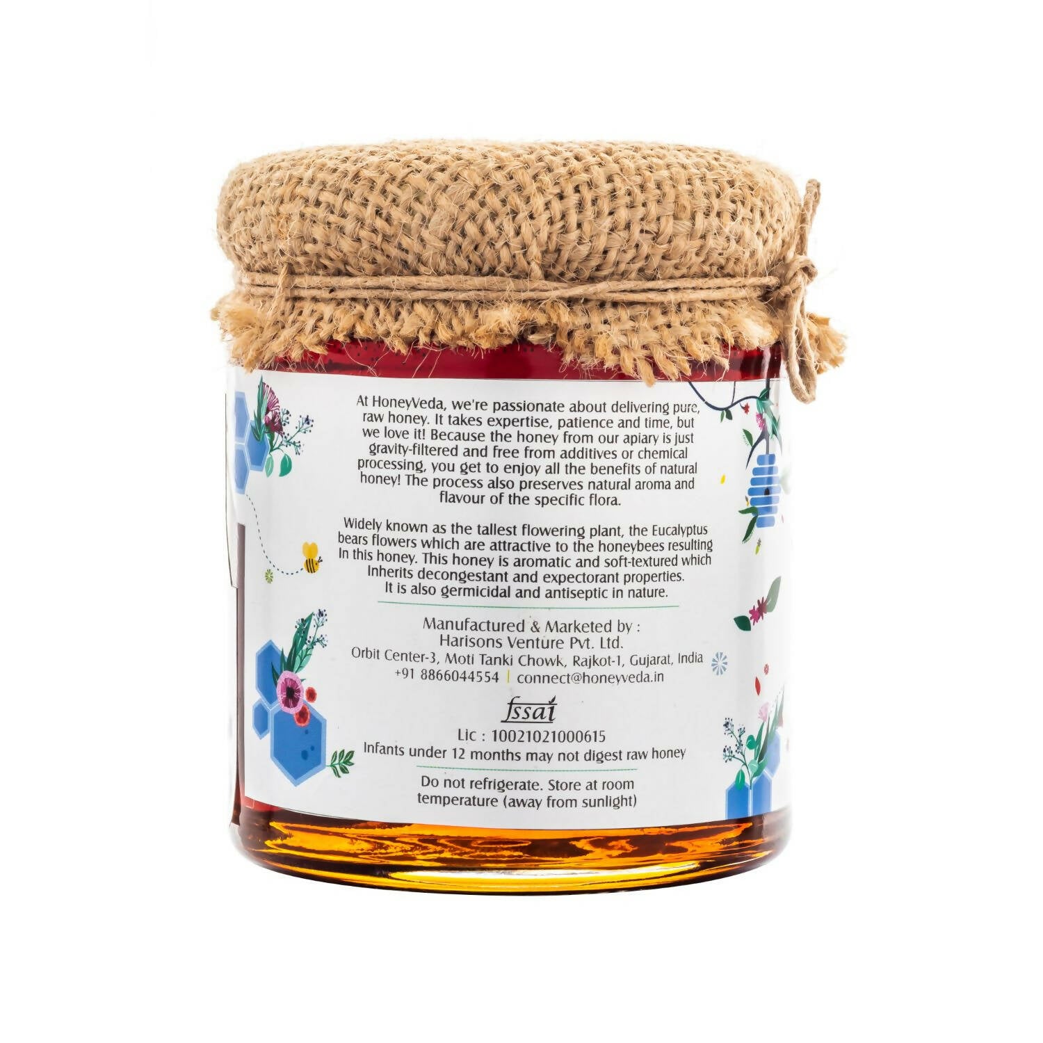 HoneyVeda Premium Raw Eucalyptus Honey - Distacart
