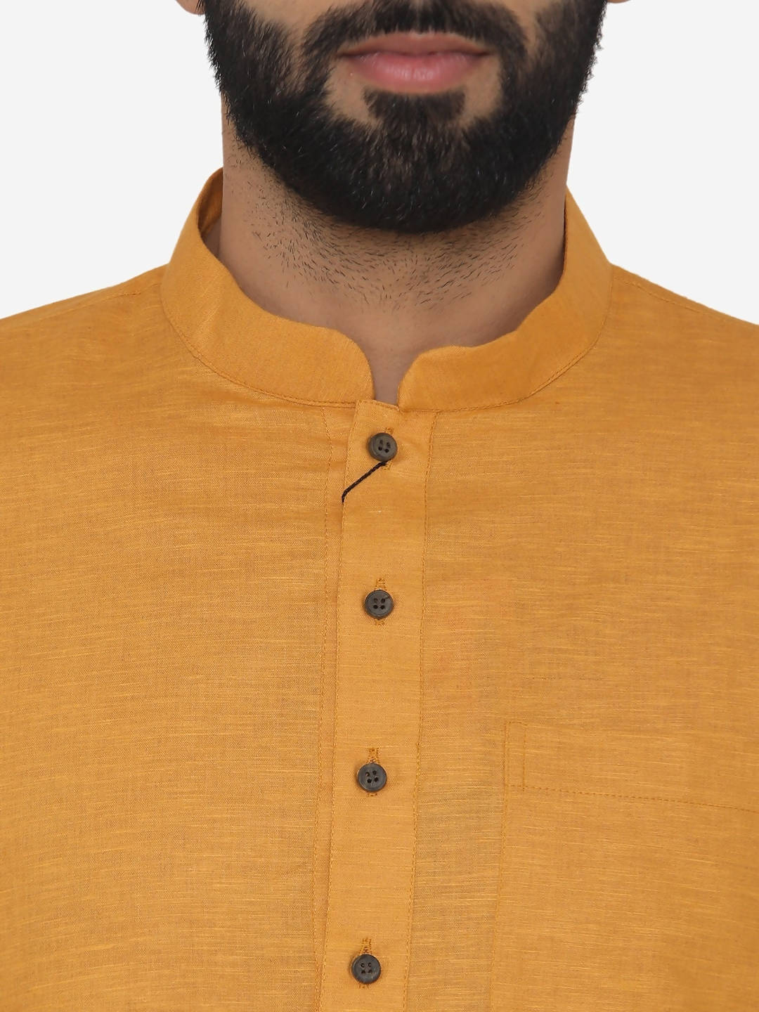 Manyavar Men Orange Solid Straight Kurta - Distacart