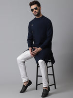Thumbnail for Even Apparels Blue Sherwani Kurta With Asymetrical Cut - Distacart